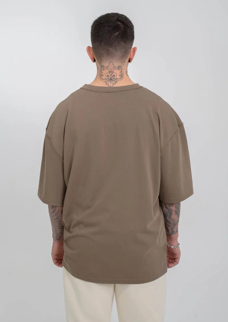 CAMISETA MARRÓN PIEDRA OVERSIZE