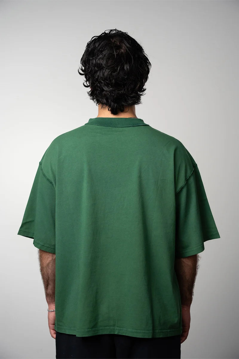 CAMISETA  VERDE ENEJO LAVADO OVERSIZE